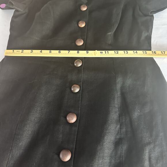 Marie St. Claire sheath dress Linen Women 8 Black, Buttons, Career wear class - Picture 11 of 14